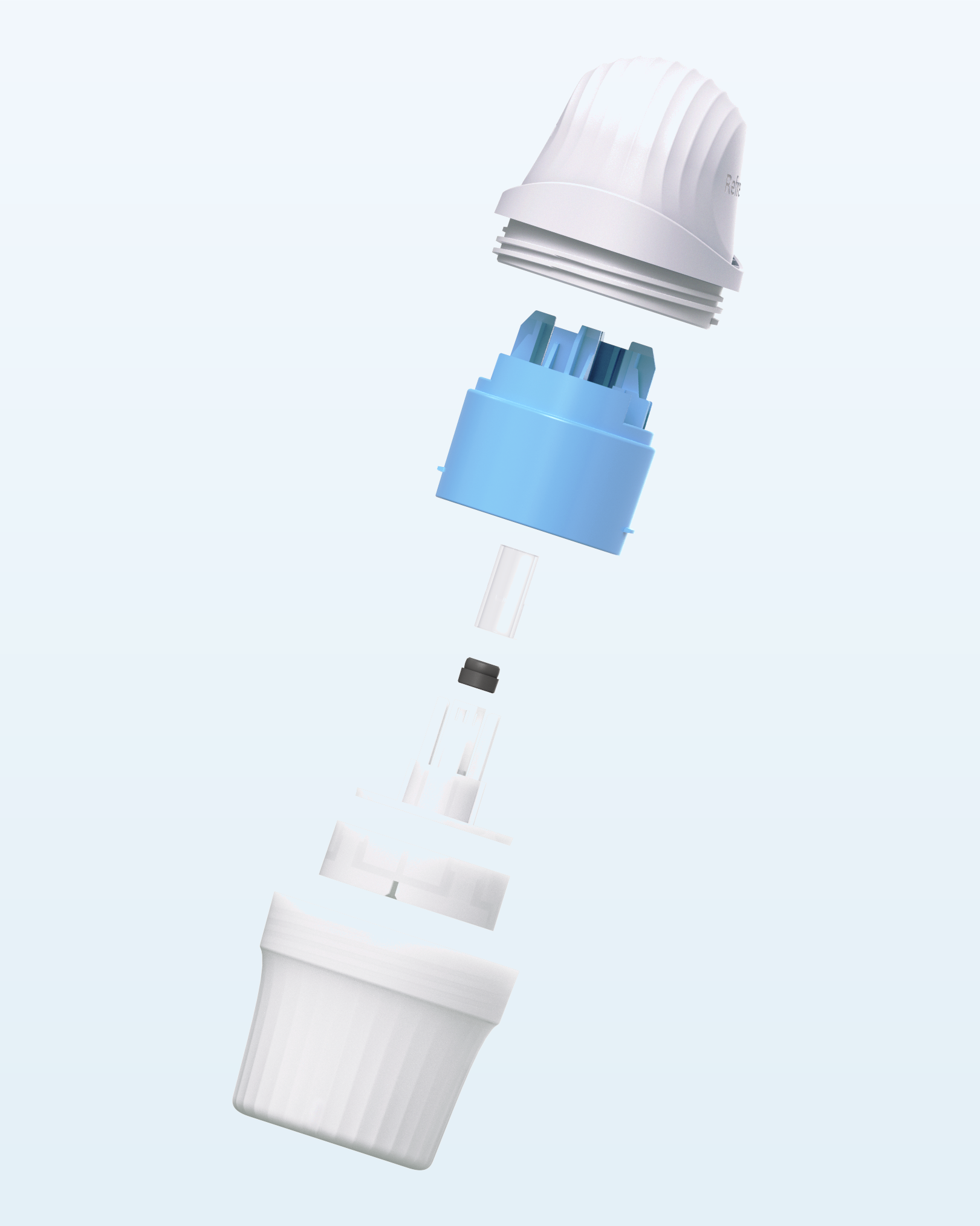 CGM SKD semi-knocked-down assembly kit showing sensor core,transmitter, and applicator components